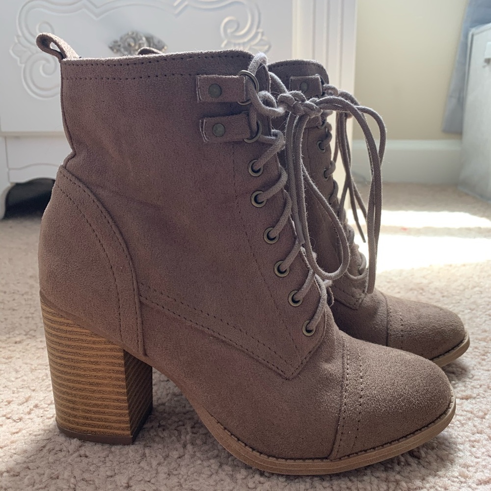 Taupe Suede Booties